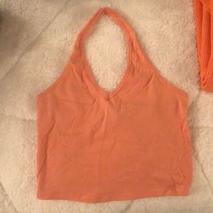 Orange crop top halter